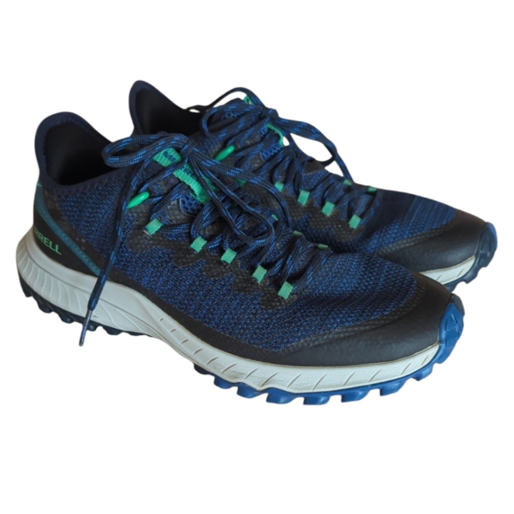 Merrell Bravada Mesh Lace Up Quantum Grip Outdoor Hiking Shoes 8 Blue Black